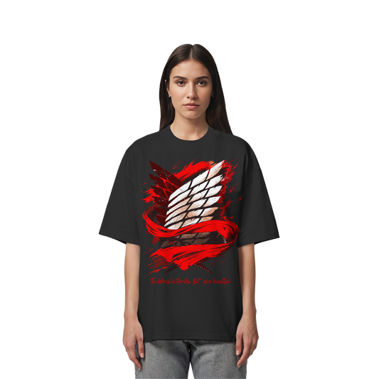 "Verbundenheit" Front Organic Oversized Shirt