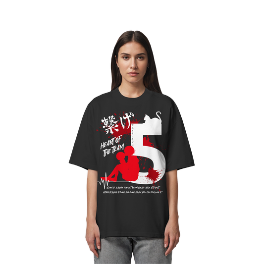 "Heart Of The Team" Front Organic Oversize Shirt