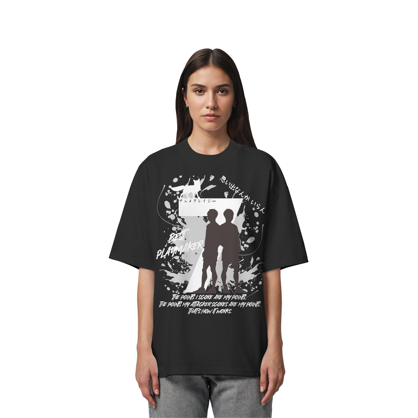 "Best Playmaker" Front Organic Oversize Shirt