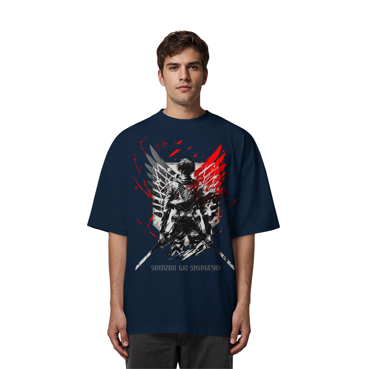 "Wings Of Resolve" Front Organic Oversized Shirt