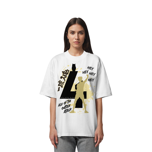 "Ace Of The Outside Attack" Front Organic Oversize Shirt