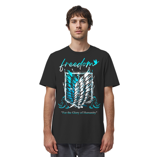 "Blue Rebellion - Wings Of Hope" Front Organic Regular Shirt