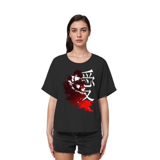 "Bound by Fate" Front Women Organic Rolled Sleeves Shirt