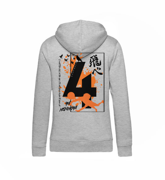 "Nishinoya Nr.4" Back Damen Organic Hoodie