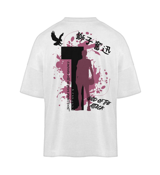 "God Of The Attack" Back Organic Oversized Shirt
