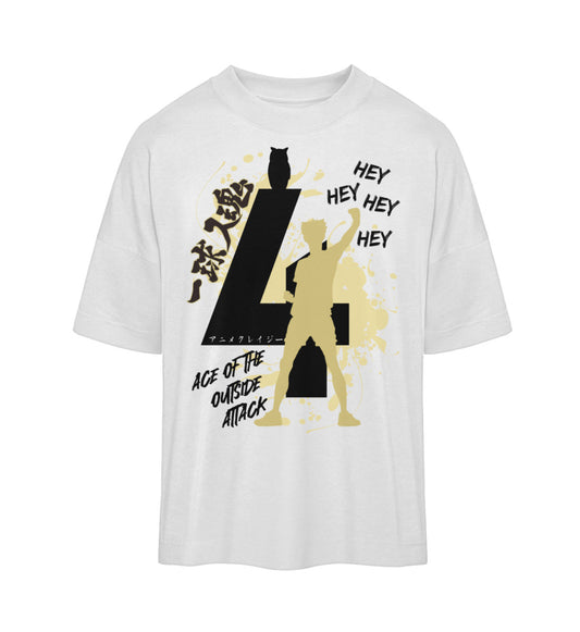 "Ace Of The Outside Attack" Front Organic Oversized Shirt