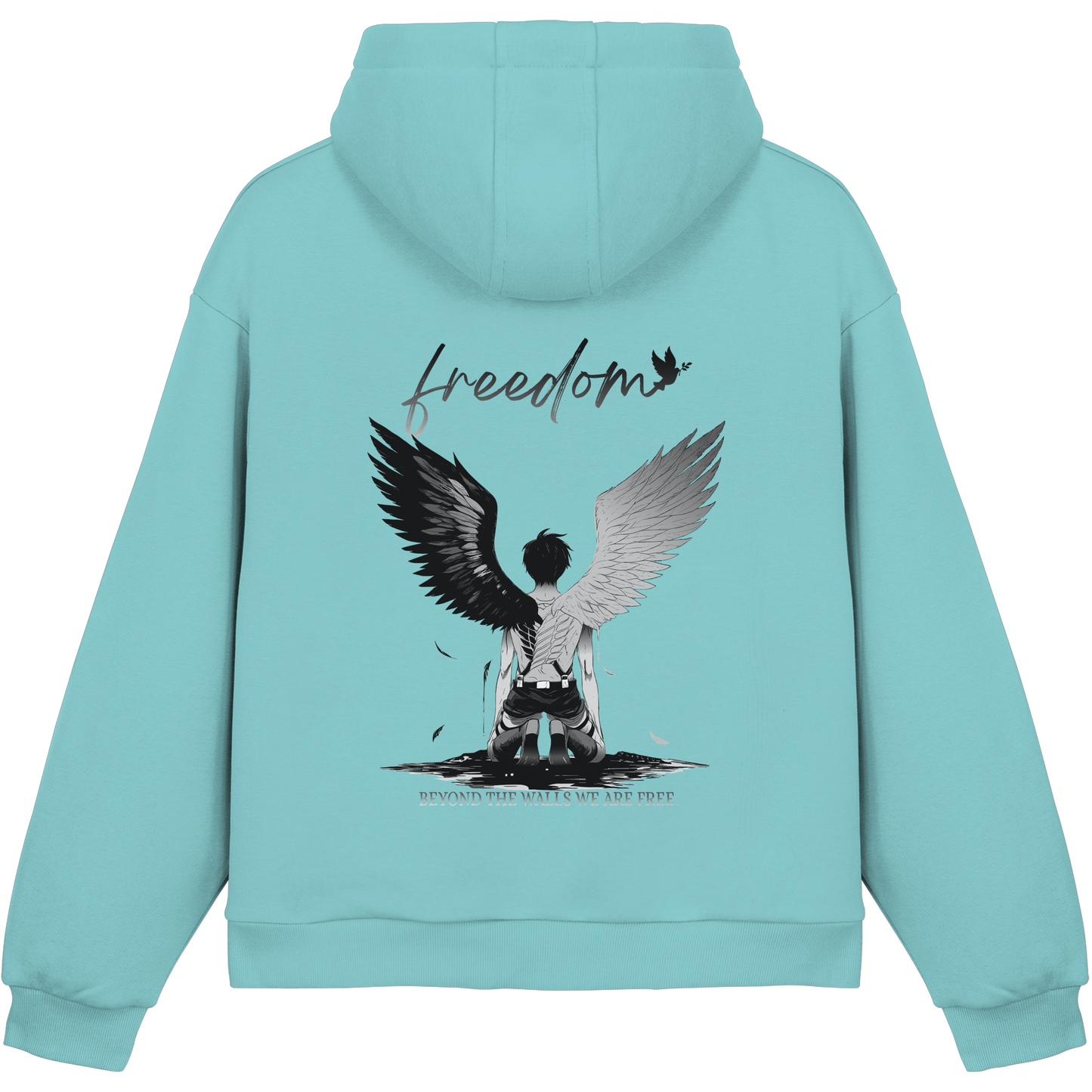 "Freedom" Back Fluffy Boxcut Hoodie