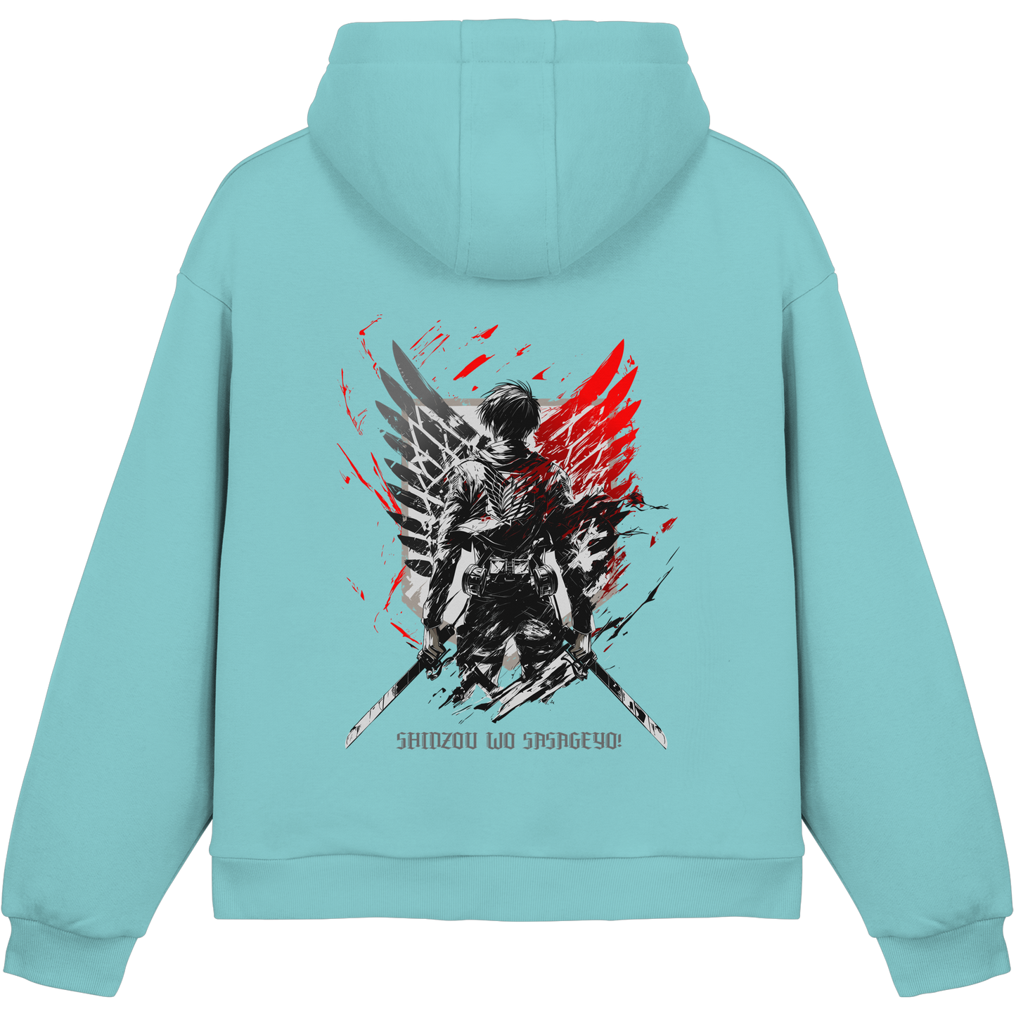 "Wings of Resolve" Back Fluffy Boxcut Hoodie