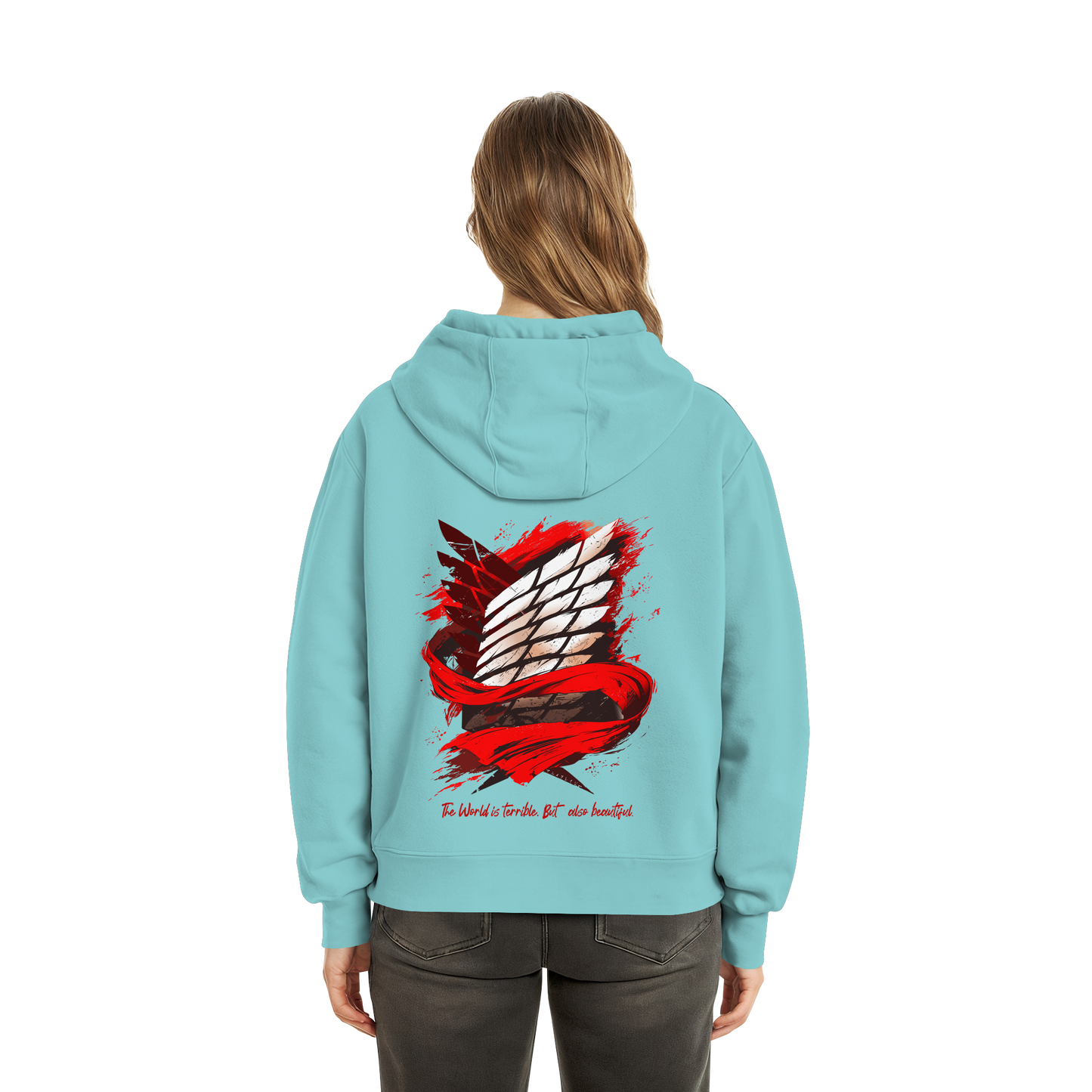 "Verbundenheit" Back Fluffy Boxcut Hoodie