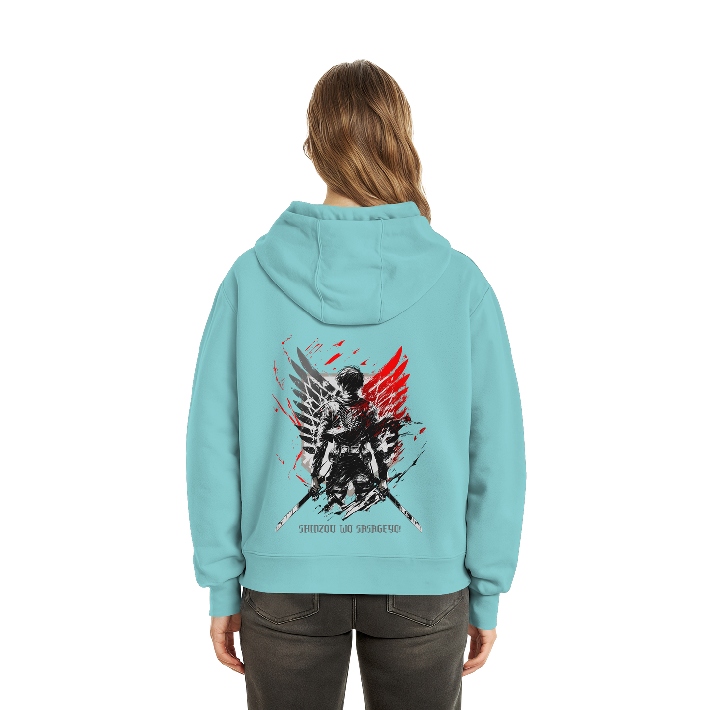 "Wings of Resolve" Back Fluffy Boxcut Hoodie