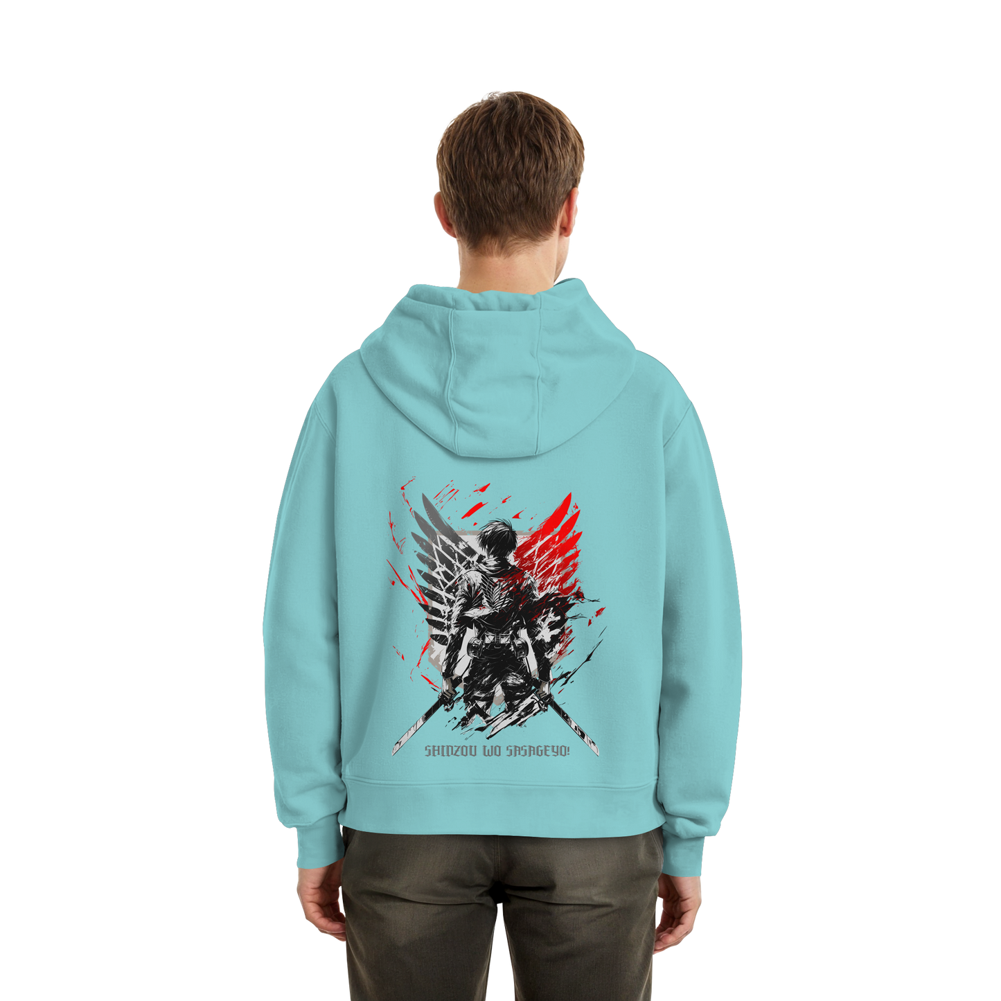 "Wings of Resolve" Back Fluffy Boxcut Hoodie