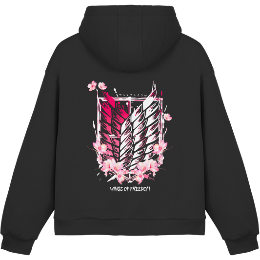 "Petals of Liberation“ Back Fluffy Boxcut Hoodie