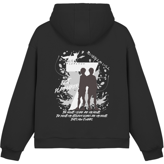 "Best Playmaker" Back Black Fluffy Boxcut Hoodie