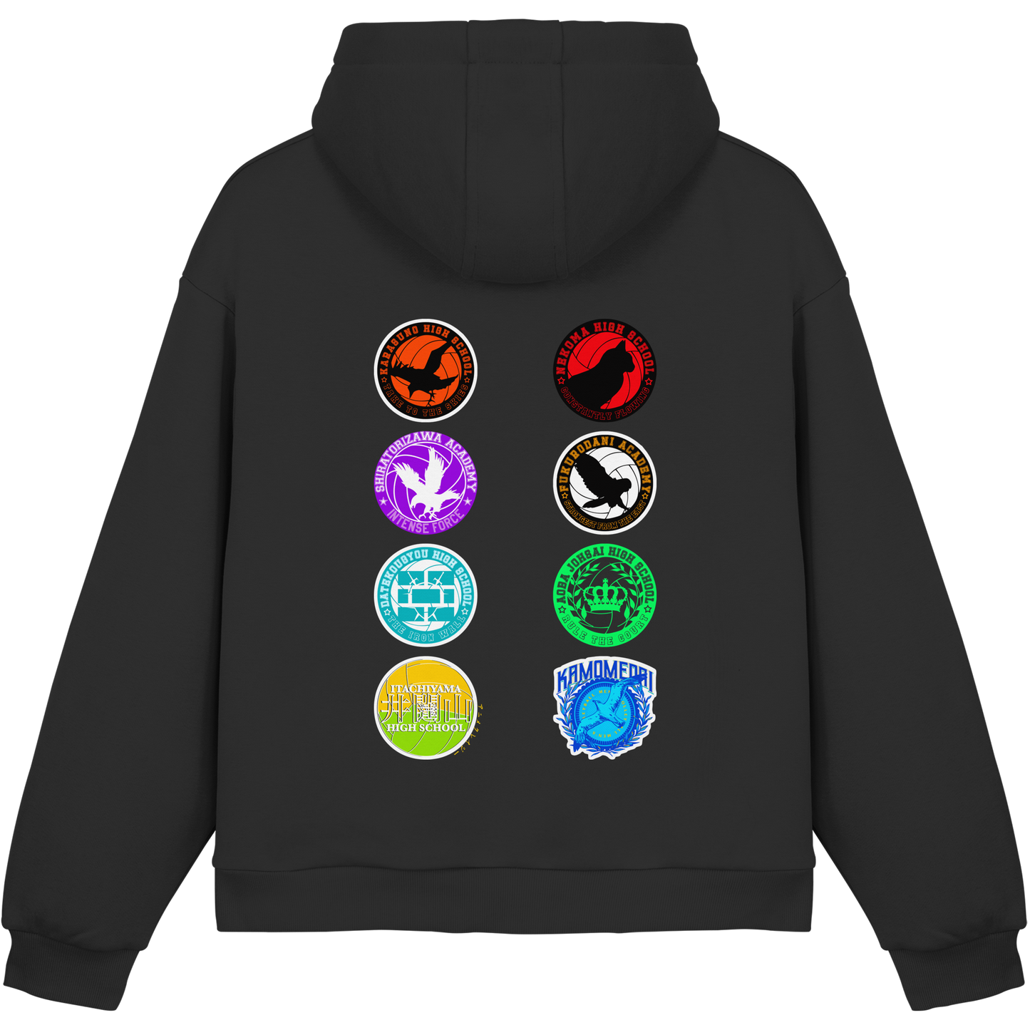 "Ascension Marks" Back Black Fluffy Boxcut Hoodie