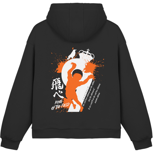 "King Of The Field 2.0" Back Black Fluffy Boxcut Hoodie