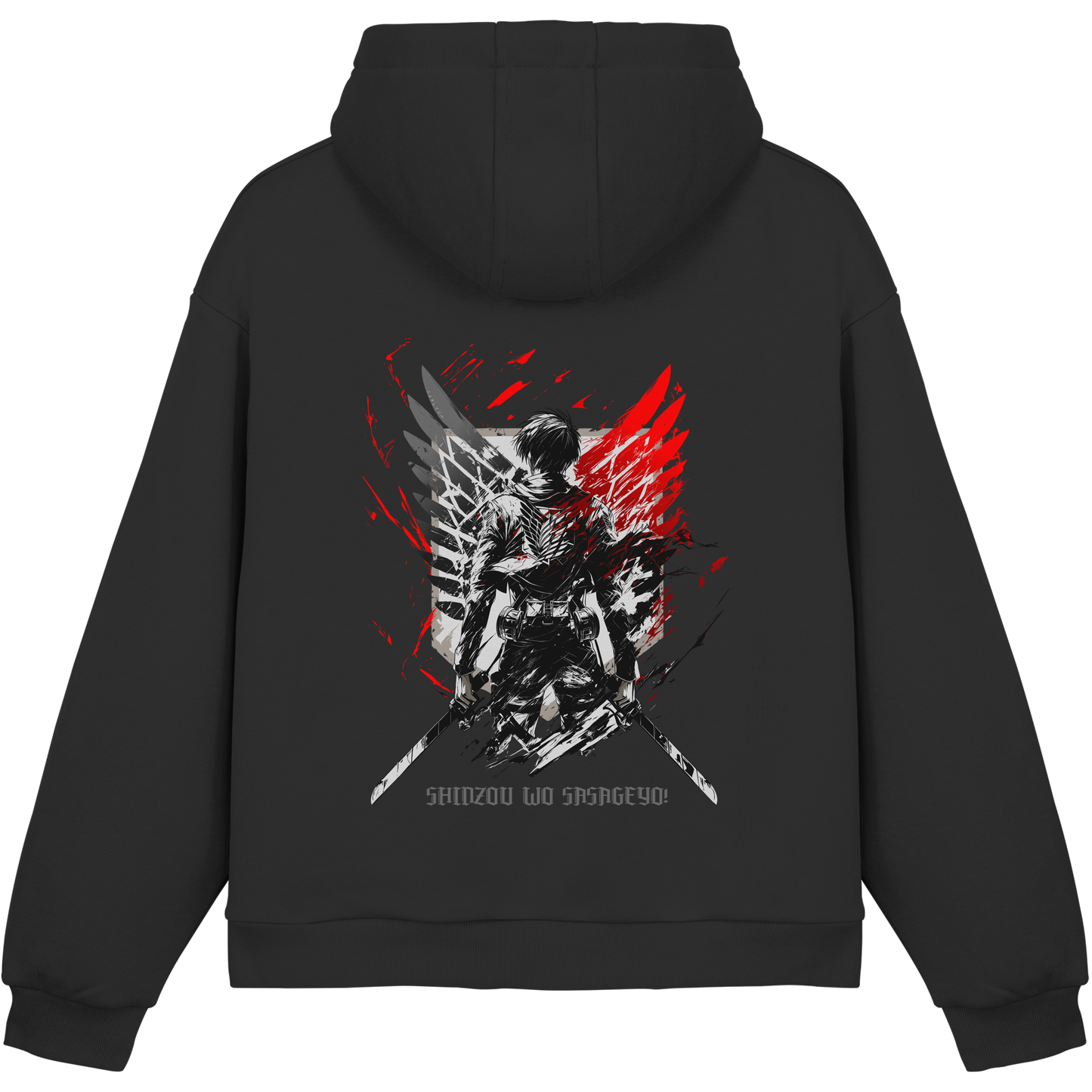 "Wings of Resolve" Back Fluffy Boxcut Hoodie