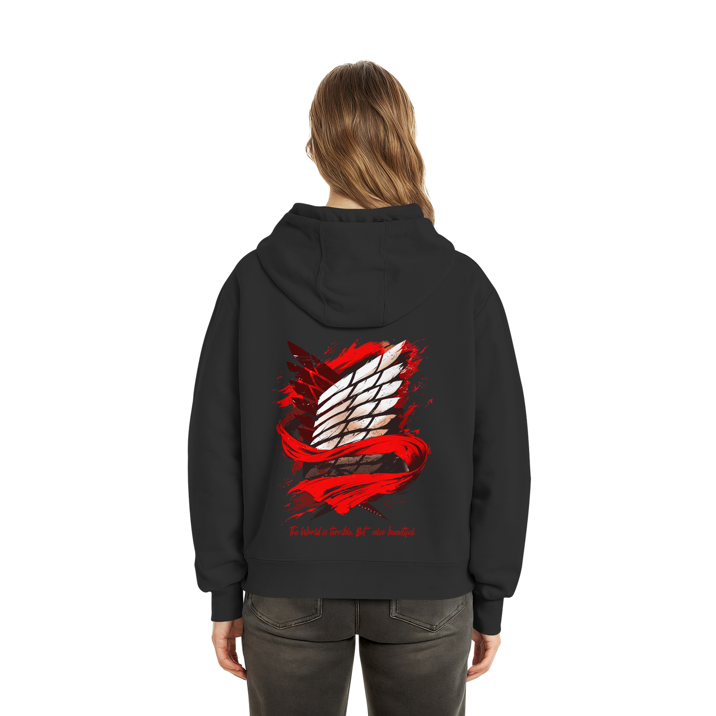 "Verbundenheit" Back Fluffy Boxcut Hoodie