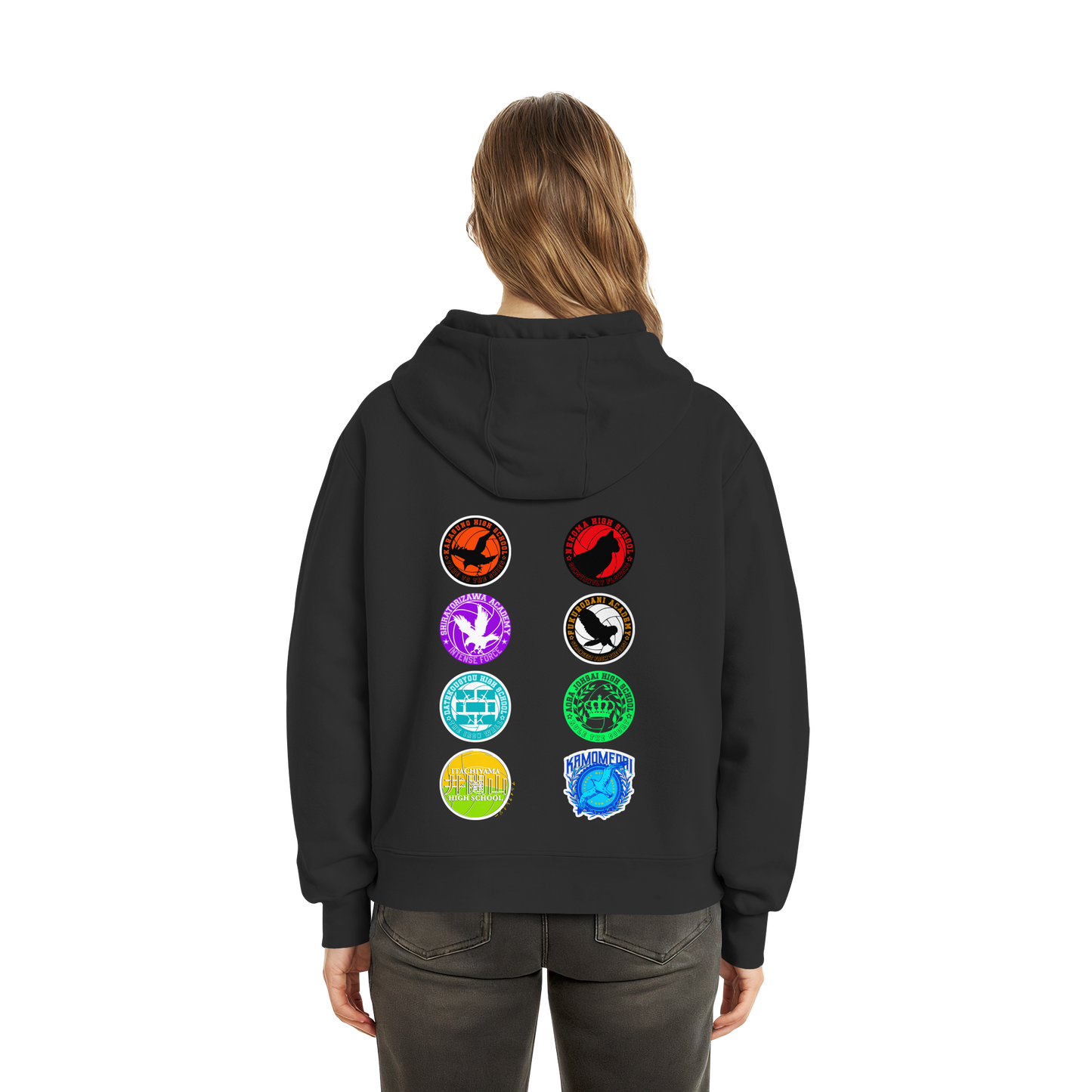 "Ascension Marks" Back Black Fluffy Boxcut Hoodie