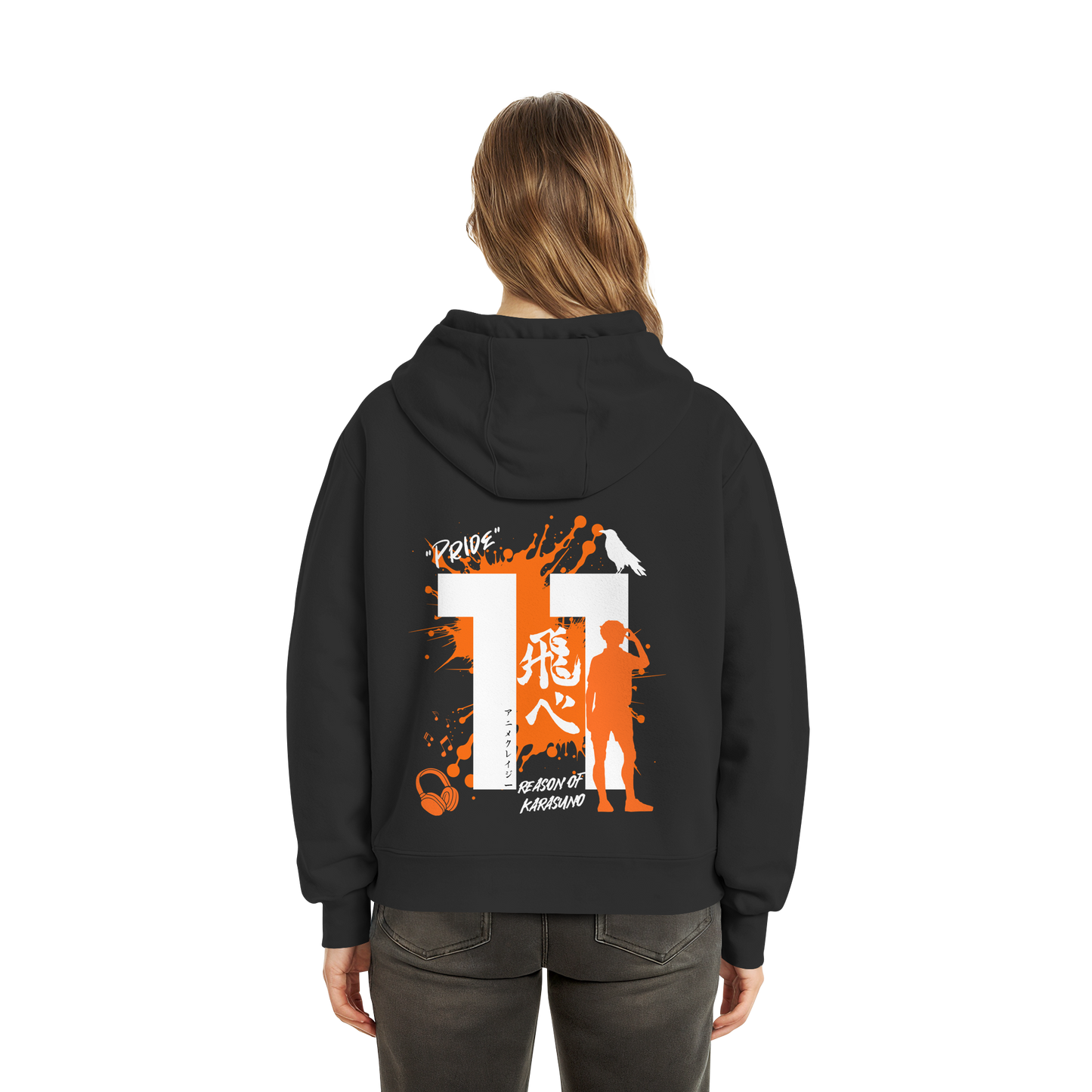 "Pride" Back Black Fluffy Boxcut Hoodie