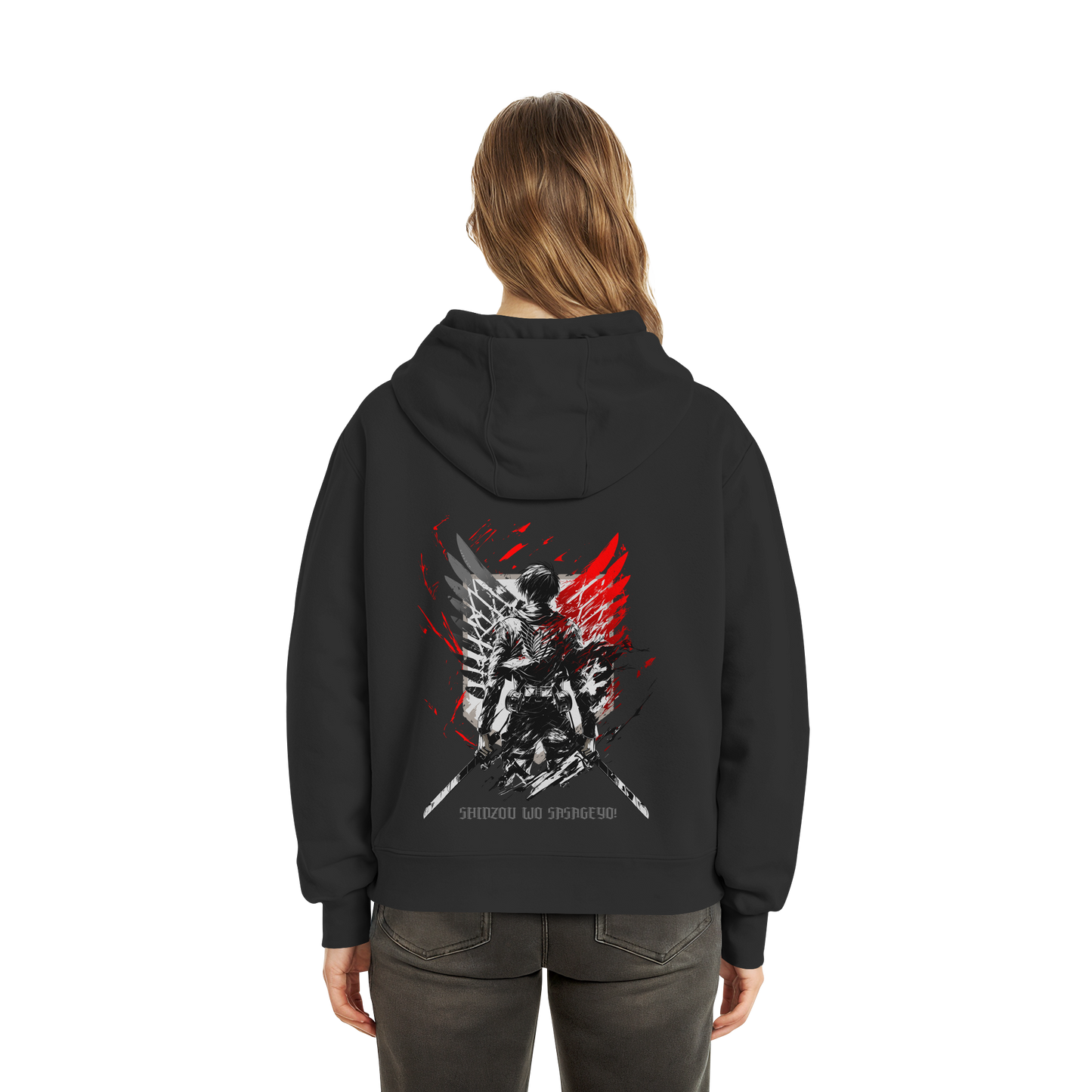 "Wings of Resolve" Back Fluffy Boxcut Hoodie