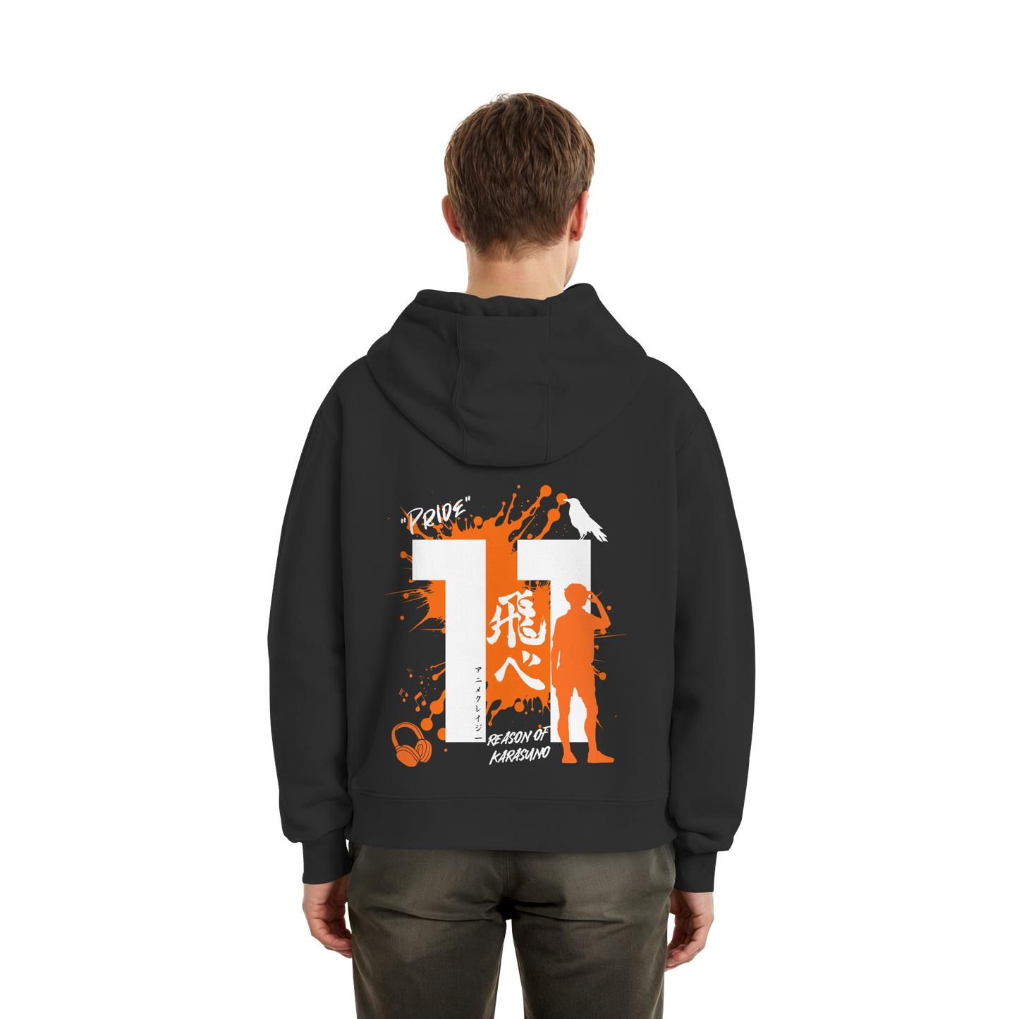 "Pride" Back Black Fluffy Boxcut Hoodie