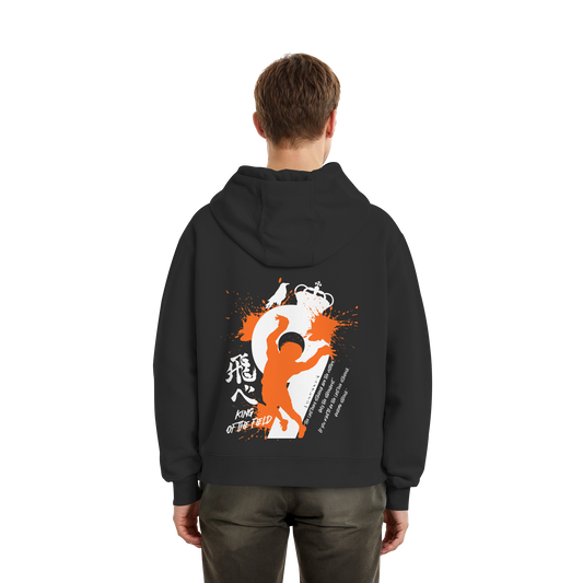 "King Of The Field 2.0" Back Black Fluffy Boxcut Hoodie