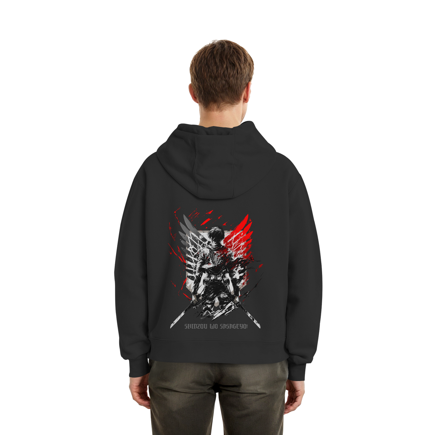 "Wings of Resolve" Back Fluffy Boxcut Hoodie