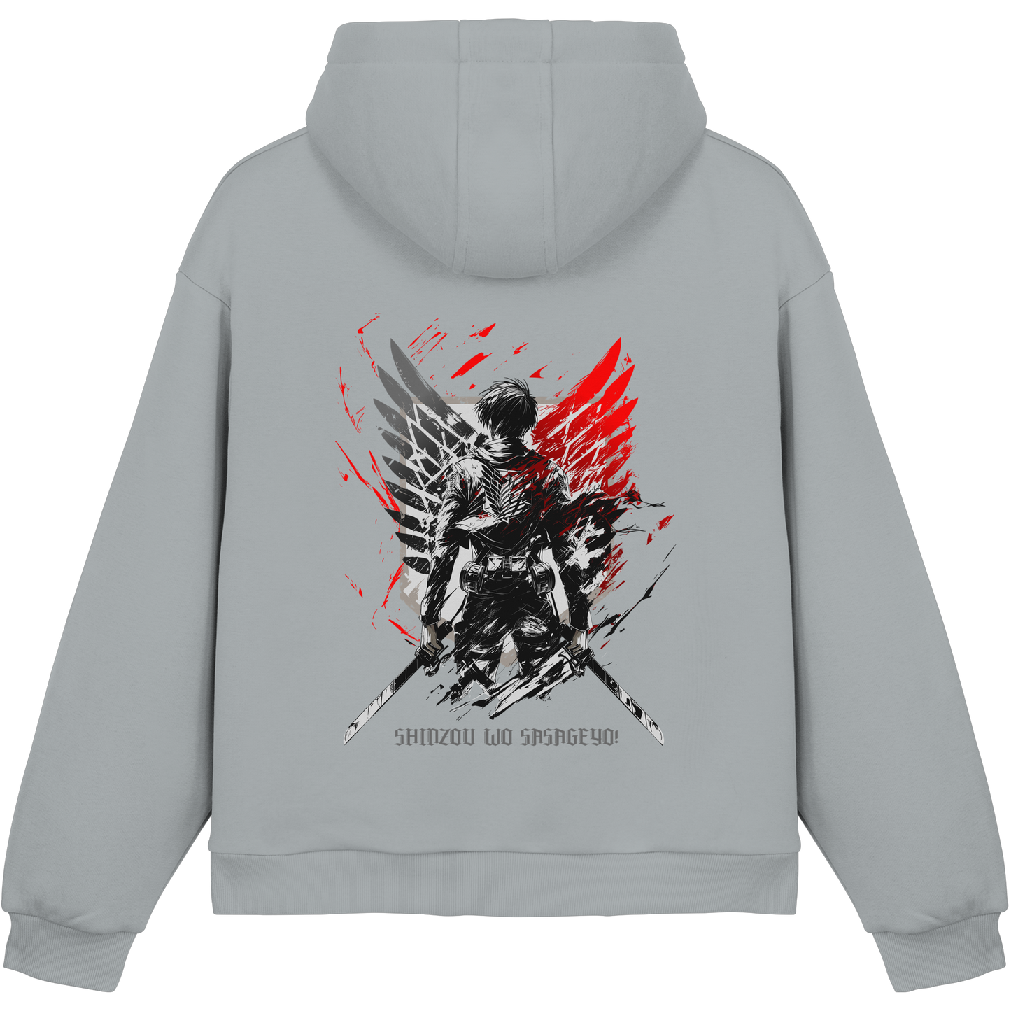 "Wings of Resolve" Back Fluffy Boxcut Hoodie