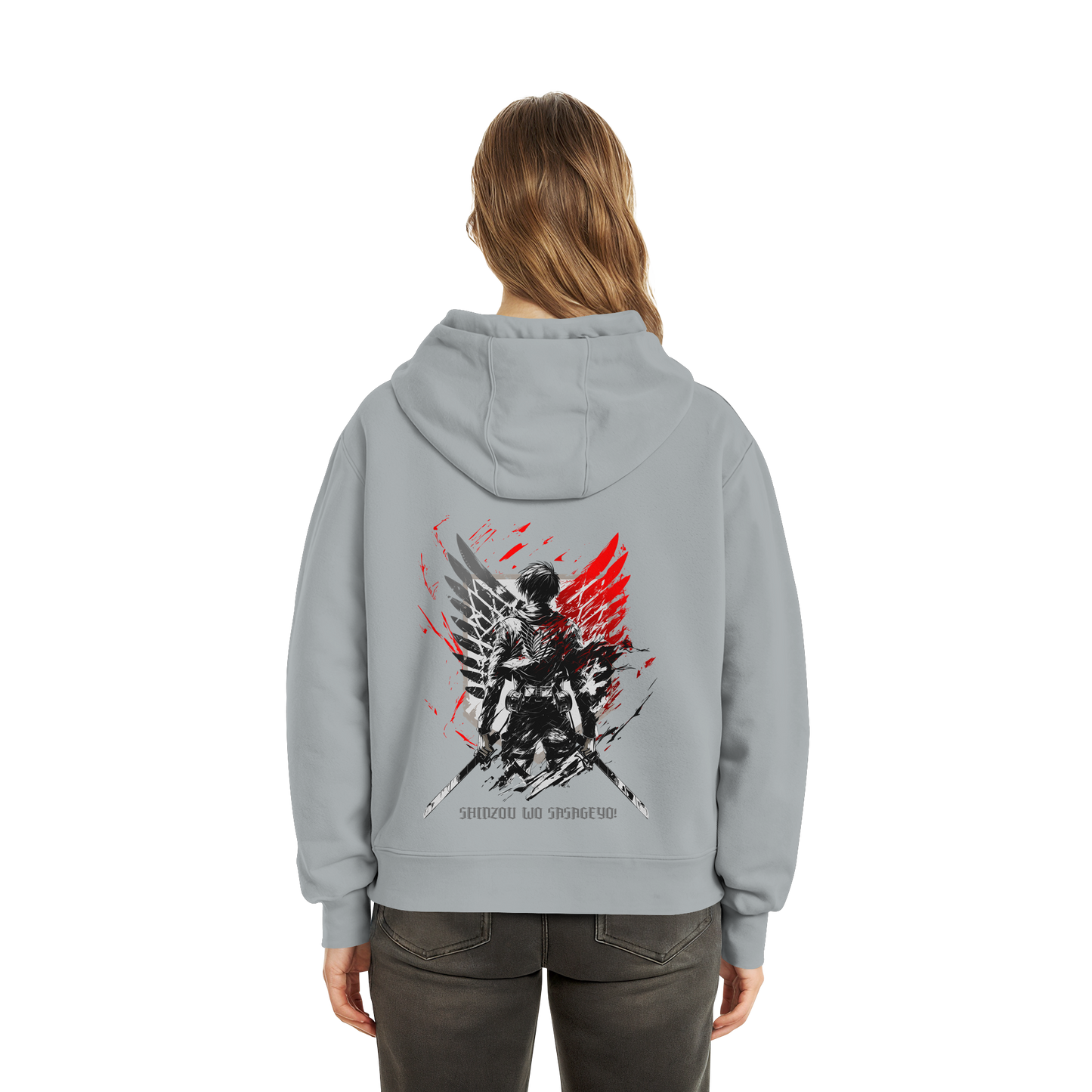"Wings of Resolve" Back Fluffy Boxcut Hoodie