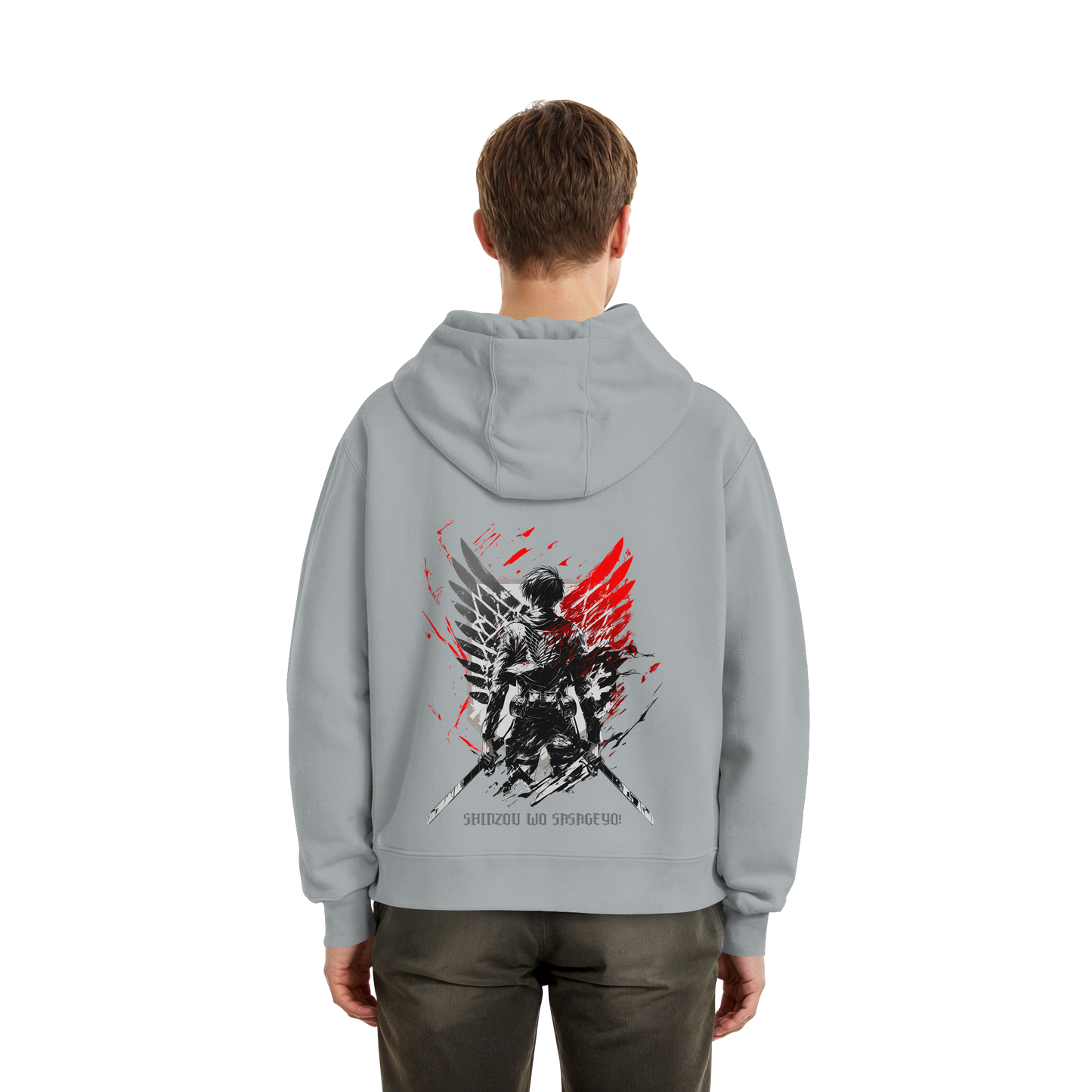 "Wings of Resolve" Back Fluffy Boxcut Hoodie