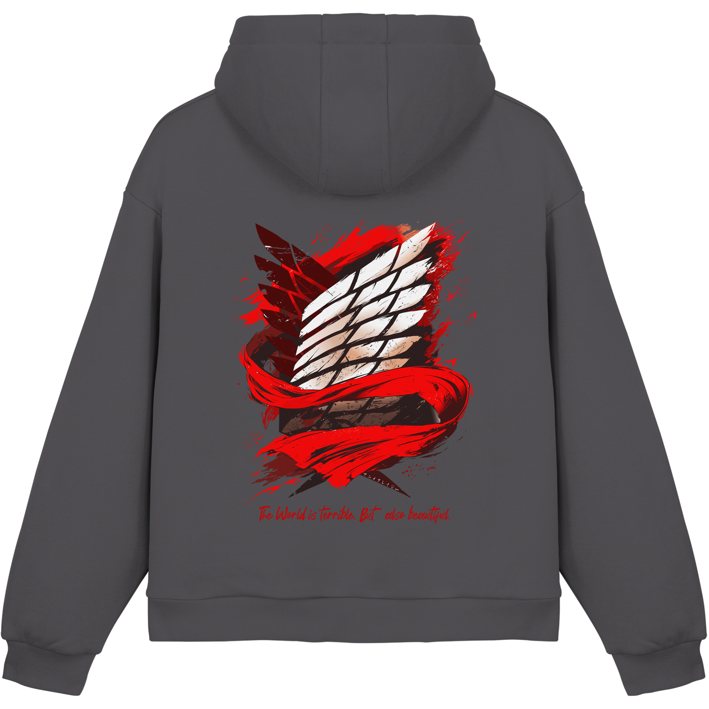 "Verbundenheit" Back Fluffy Boxcut Hoodie