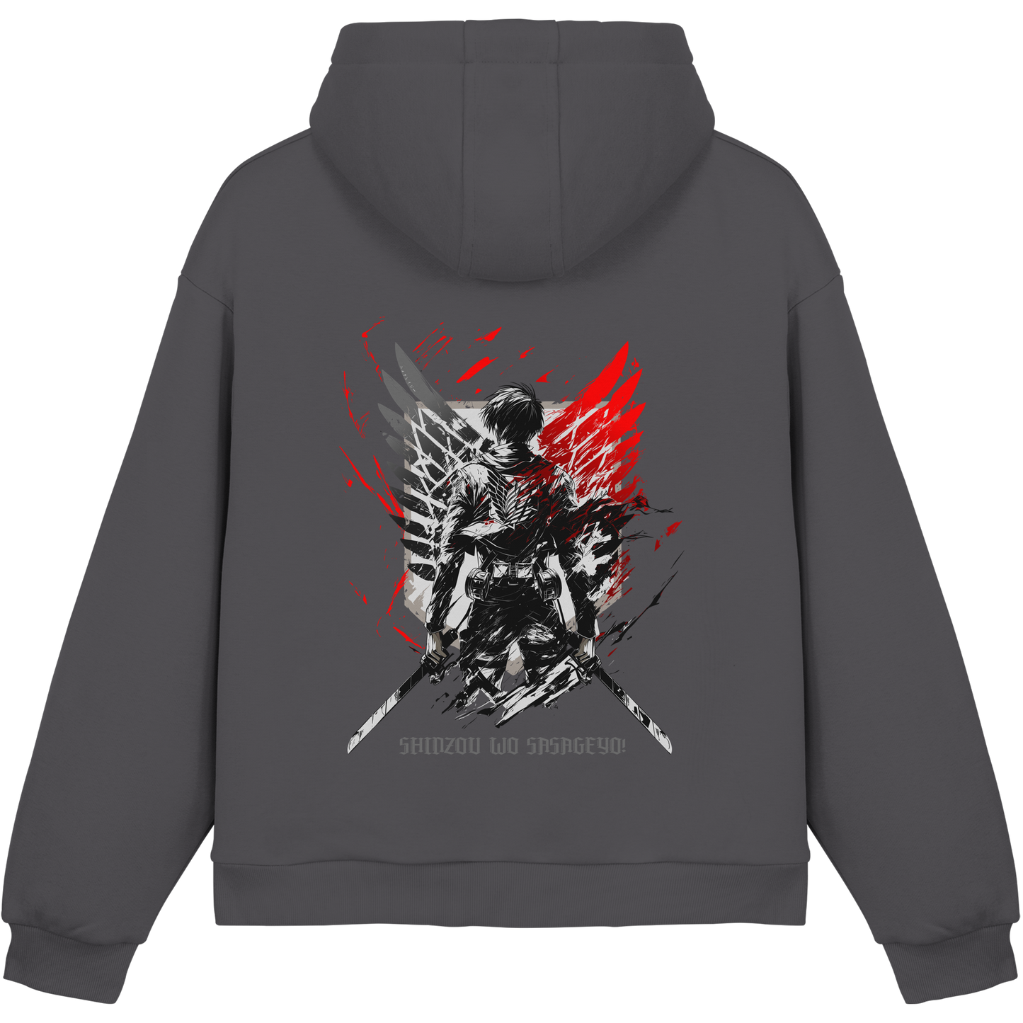"Wings of Resolve" Back Fluffy Boxcut Hoodie