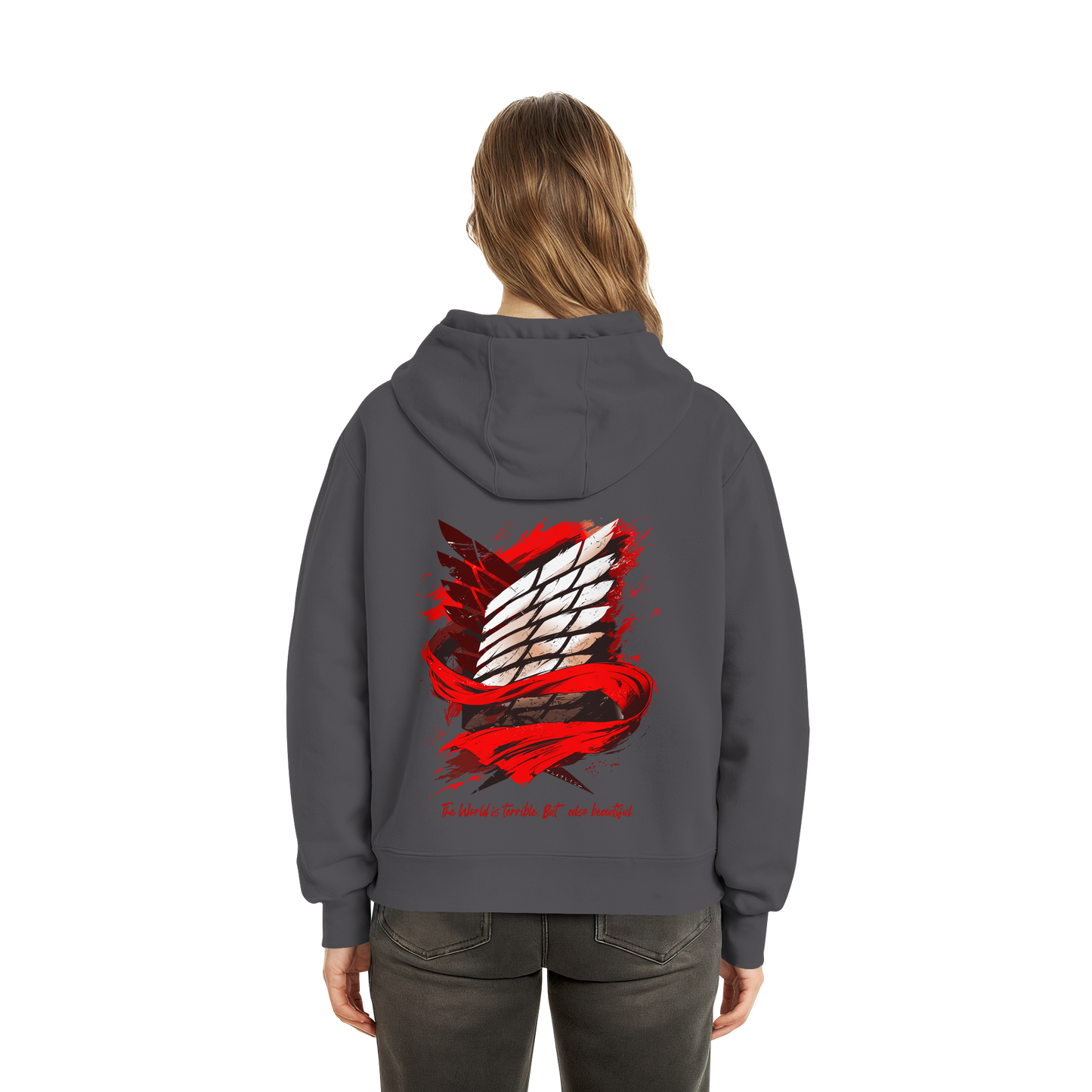 "Verbundenheit" Back Fluffy Boxcut Hoodie
