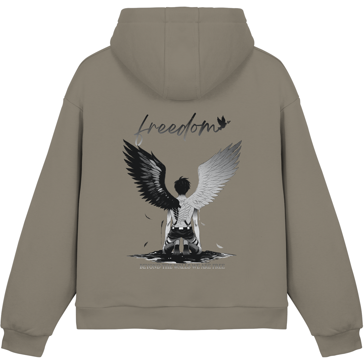 "Freedom" Back Fluffy Boxcut Hoodie