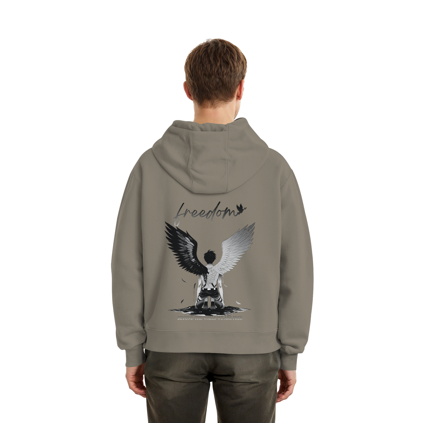 "Freedom" Back Fluffy Boxcut Hoodie