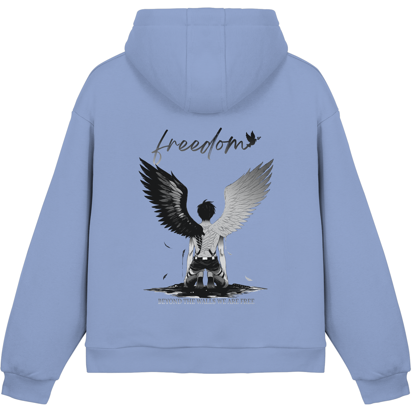 "Freedom" Back Fluffy Boxcut Hoodie