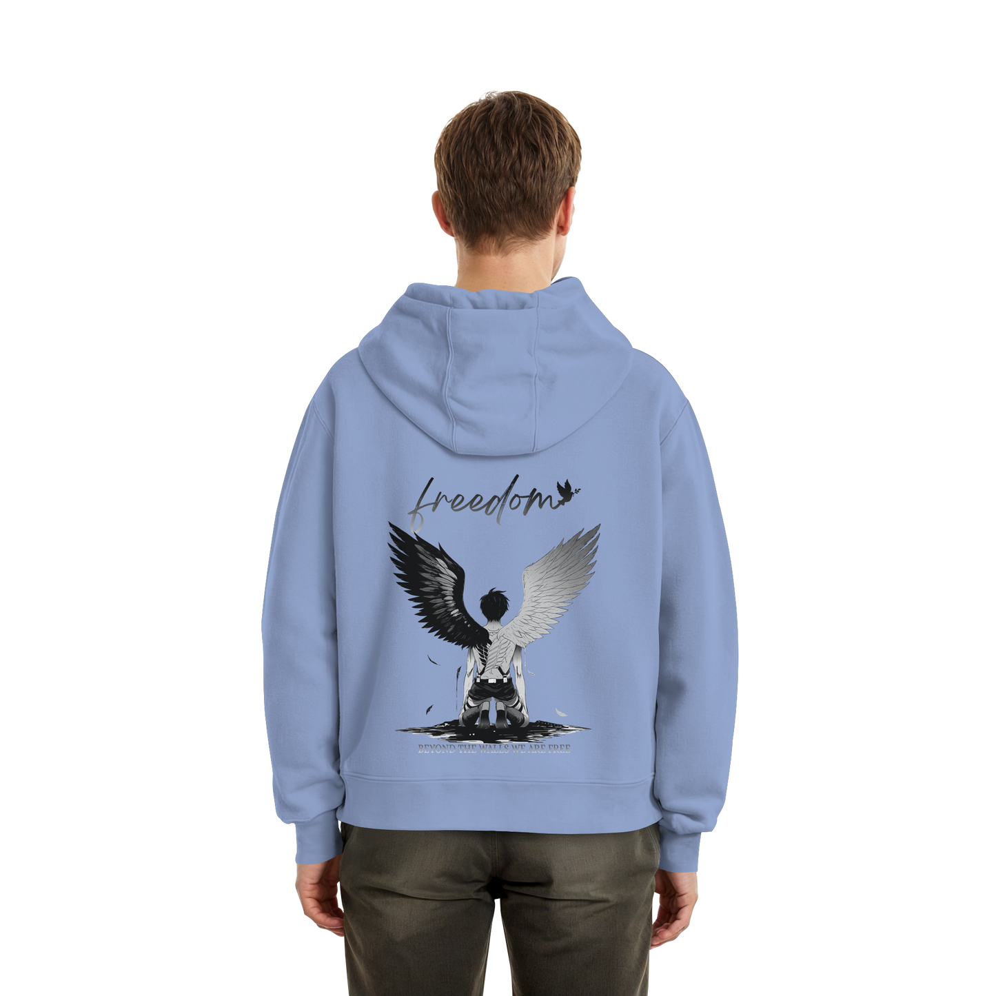 "Freedom" Back Fluffy Boxcut Hoodie