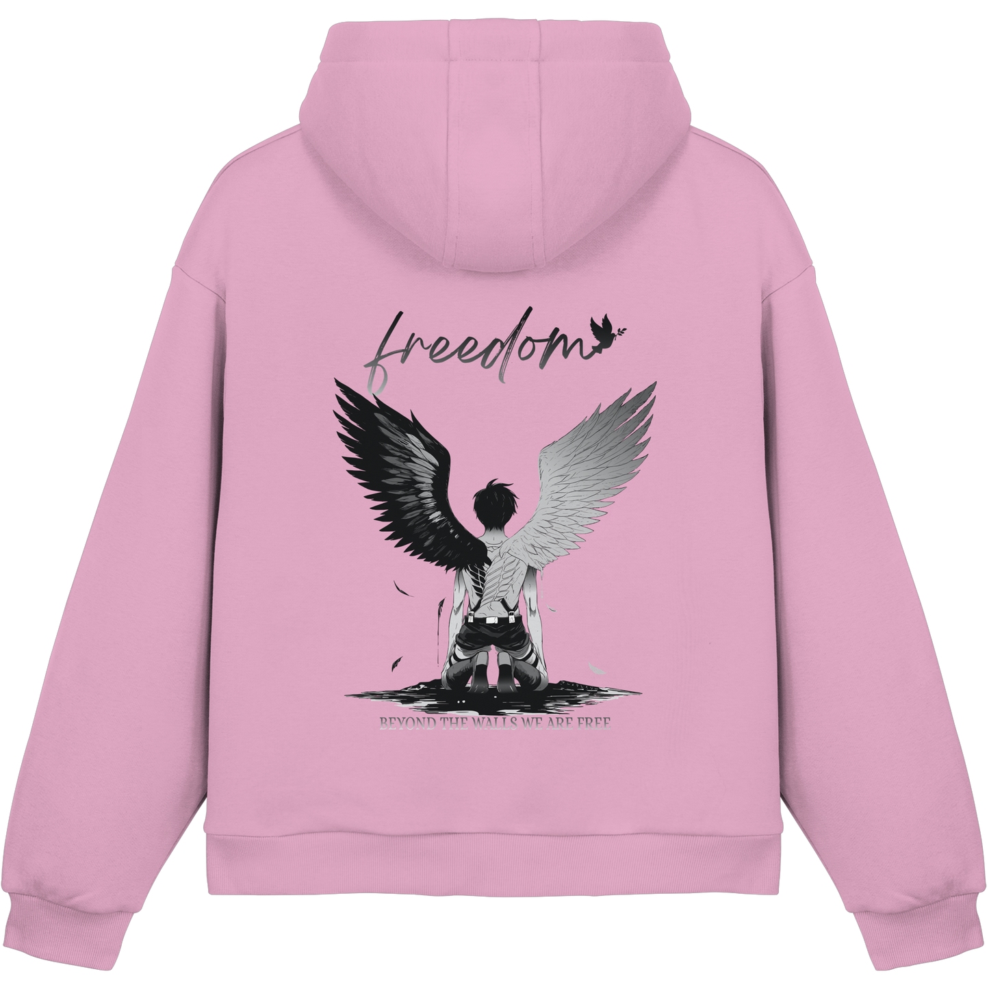 "Freedom" Back Fluffy Boxcut Hoodie