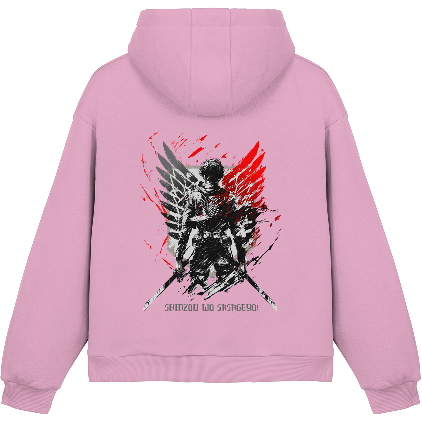 "Wings of Resolve" Back Fluffy Boxcut Hoodie