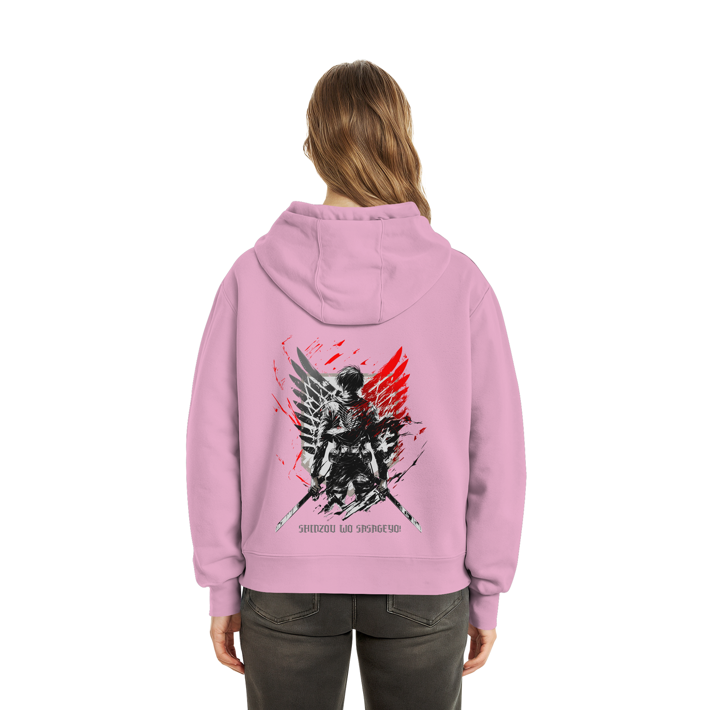 "Wings of Resolve" Back Fluffy Boxcut Hoodie