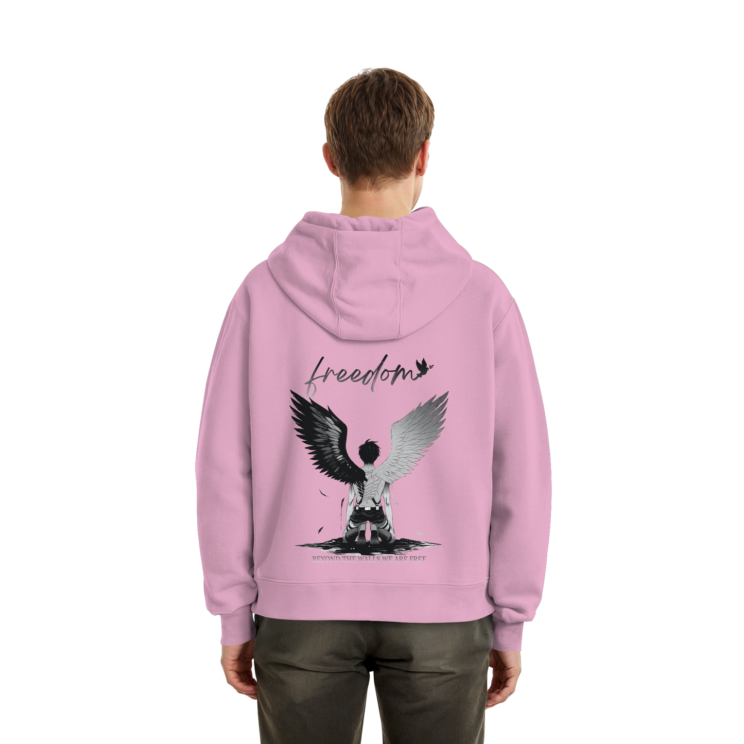 "Freedom" Back Fluffy Boxcut Hoodie