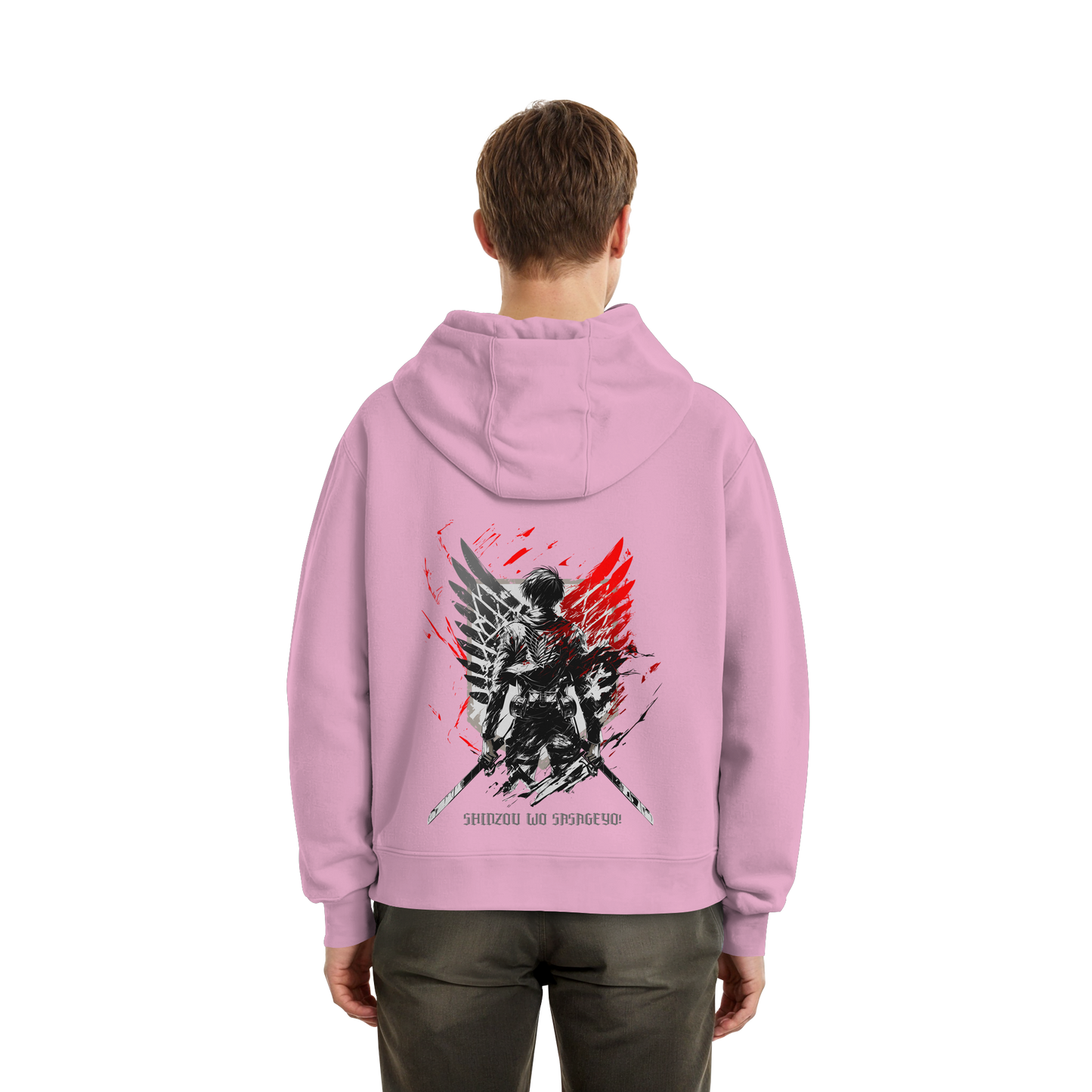 "Wings of Resolve" Back Fluffy Boxcut Hoodie