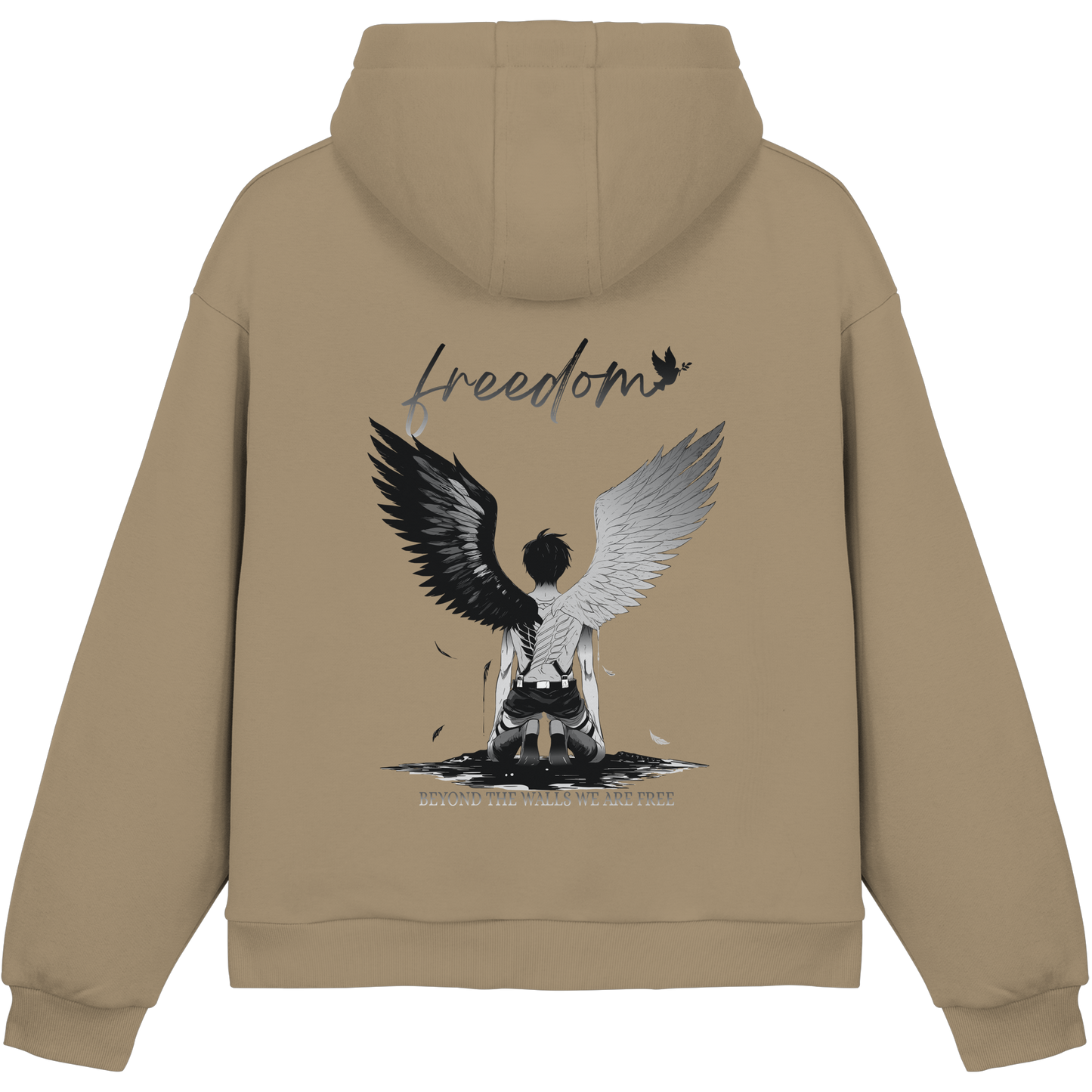 "Freedom" Back Fluffy Boxcut Hoodie