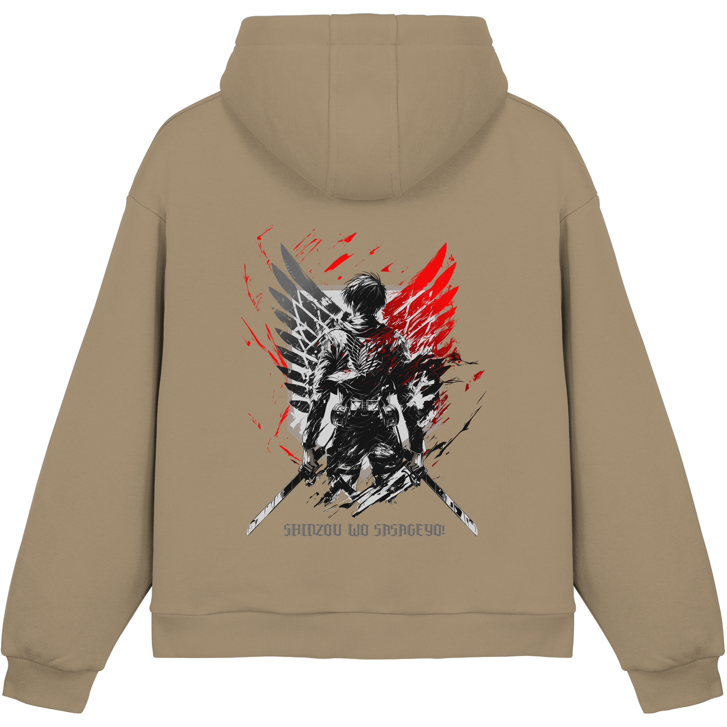 "Wings of Resolve" Back Fluffy Boxcut Hoodie