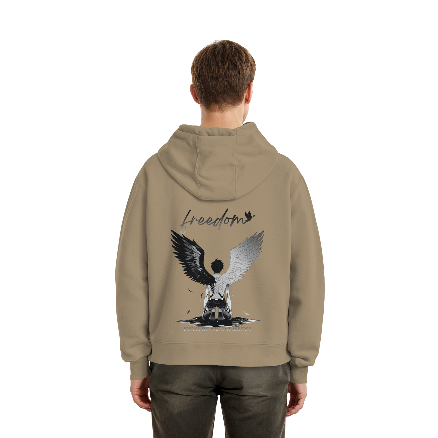 "Freedom" Back Fluffy Boxcut Hoodie