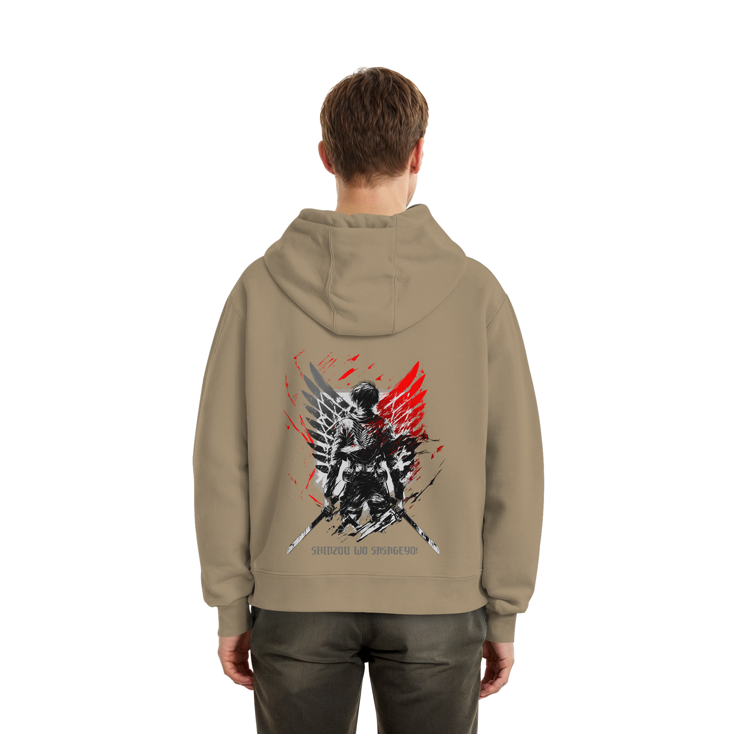"Wings of Resolve" Back Fluffy Boxcut Hoodie