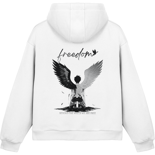 "Freedom" Back Fluffy Boxcut Hoodie