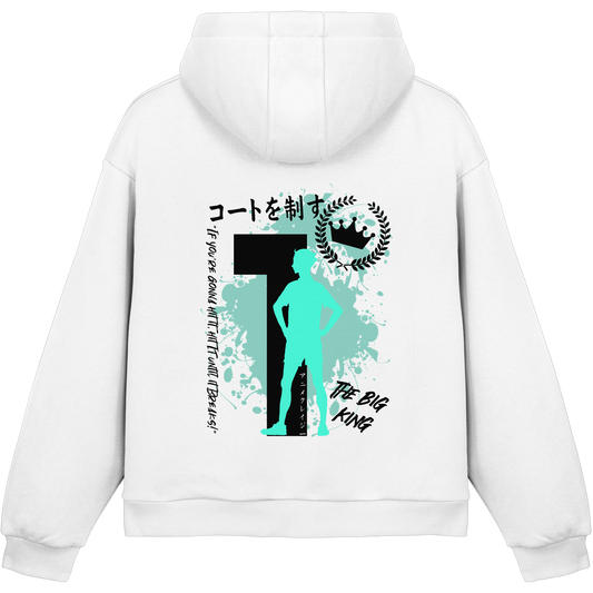 "The Big King" Back White Fluffy Boxcut Hoodie