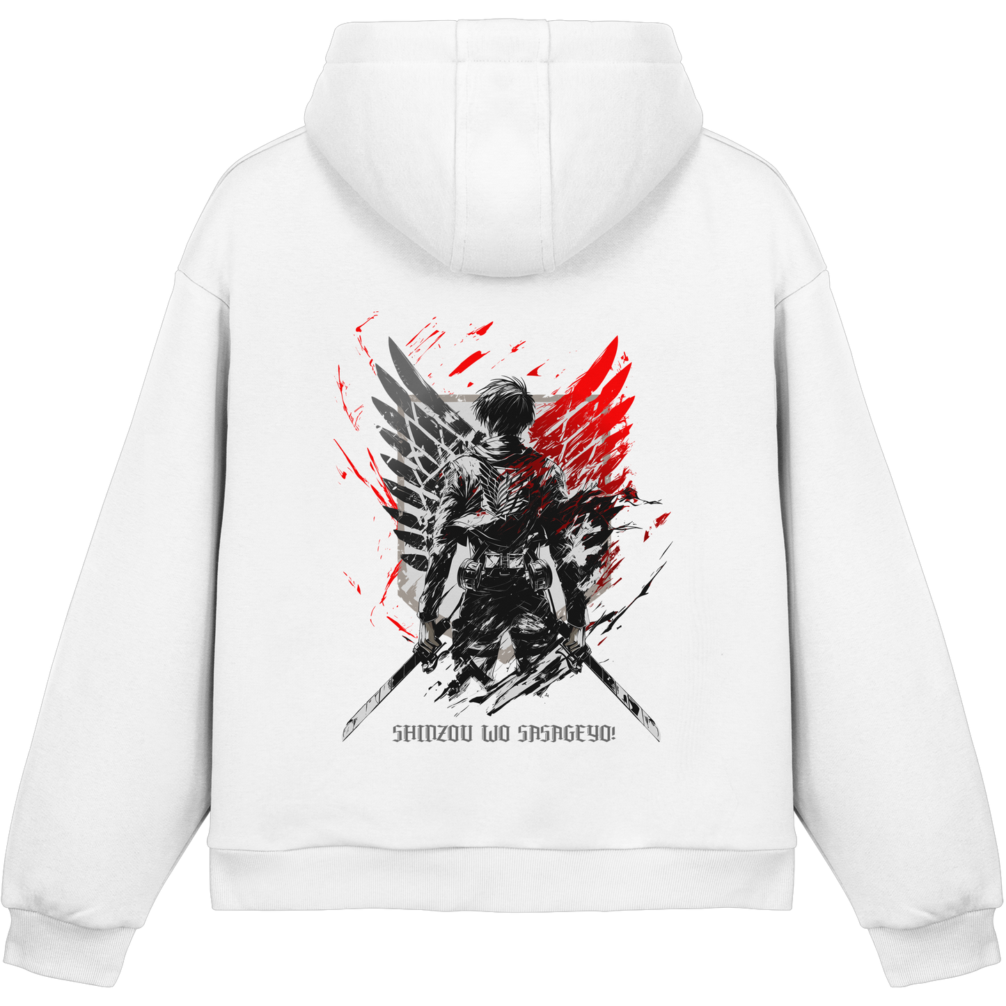 "Wings of Resolve" Back Fluffy Boxcut Hoodie