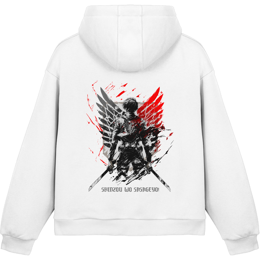 "Wings of Resolve" Back Fluffy Boxcut Hoodie